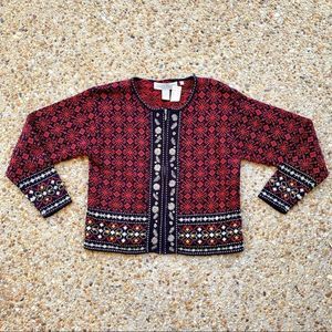 NWT VTG Nomadic Traders Y2K Nordic Fair Isle Anika Full Zip Sweater Size L
